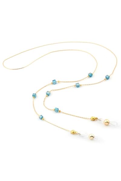 BVER حزام النظارة بسلسلة إيطالية مطلية بحجر صغير لؤلؤي موديل 057