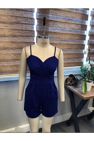 Secret Passion Lingerie Salopetă mini cu bretele din material din Lycra albastru Saks Rochie mini Rochie de seară Salopetă 674 582061