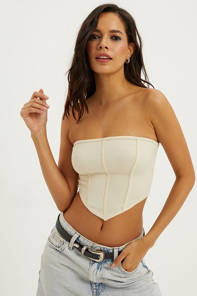 Cool & Sexy Γυναικεία Πέτρα Στράπλες Μπλούζα B1820