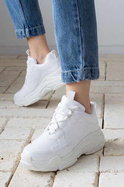 İnan Ayakkabı WOMEN'S WHITE SNEAKER SPORTS SHOE Y5623