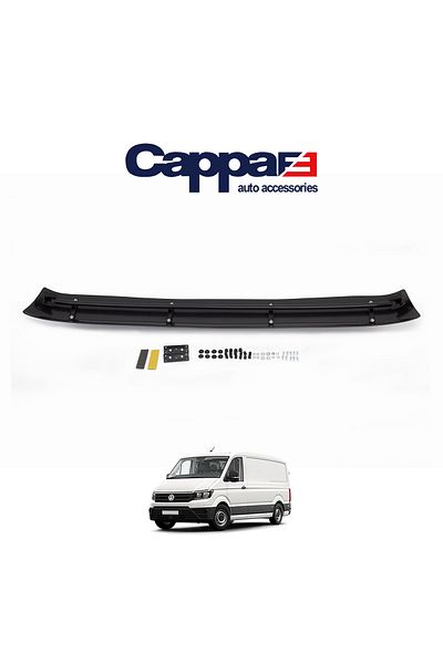 Cappafe Volkswagen Crafter 2018 - Front Window Acrylic Sunshade, Visor Visor Hat - Terek Piano Black