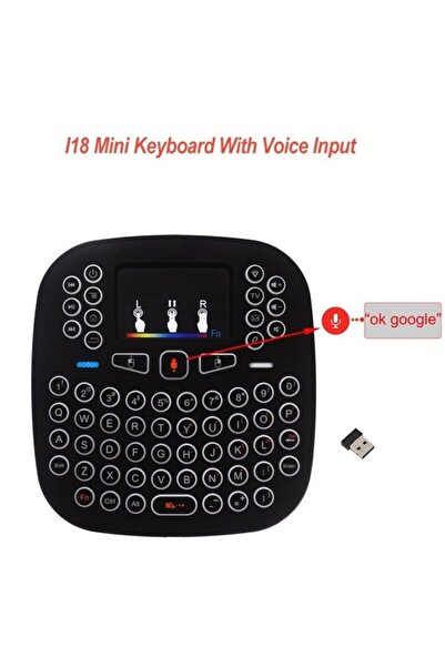 Tiffany 2.4ghz I18 Mini Kablosuz Klavye Touch Pad Işıklı Klavye