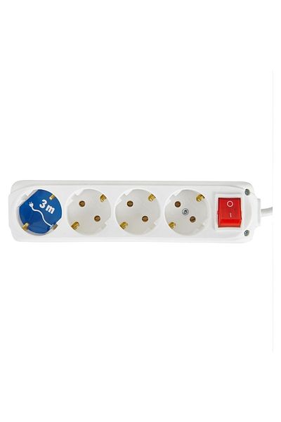 Almera 4-Piece 3-Meter Corded Switched Grounded Socket