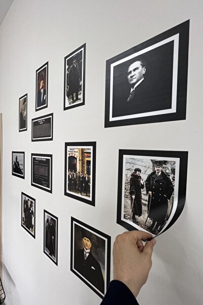 statik kağıt Statikl Tutunma Özellikli 12 'li Atatürk Poster Set 20 - 30