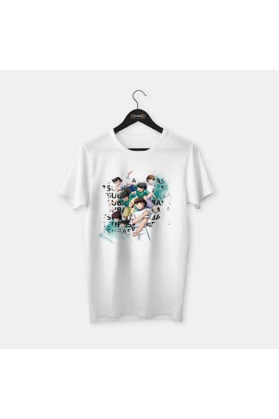 OFFSIDE CLOTHES Σειρά Tsubasa, Tsubasa & Άλλα, Ειδικό Σχέδιο Ποδοσφαίρου, Λευκό χτενισμένο βαμβακερό μπλουζάκι