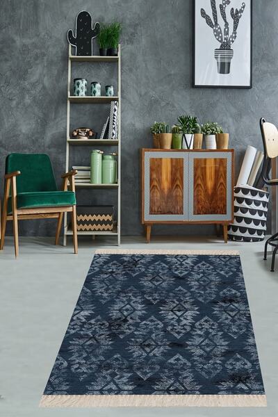 Pelangi Baklava Dilimi Karo Geometrik Desenli Dijital Baskı Yıkanabilir Etnik...