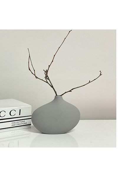 stilinbu Κεραμικό βάζο Oyster Y16 G20 K8 cm (Γκρι χρώμα)