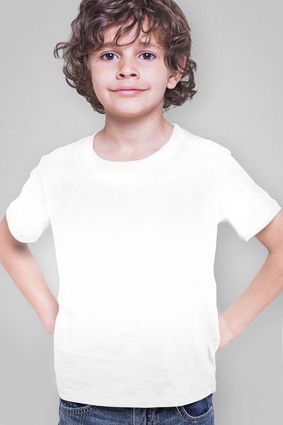 ROCKANDROLL Tricou alb simplu pentru băiat Eco Pack de 2