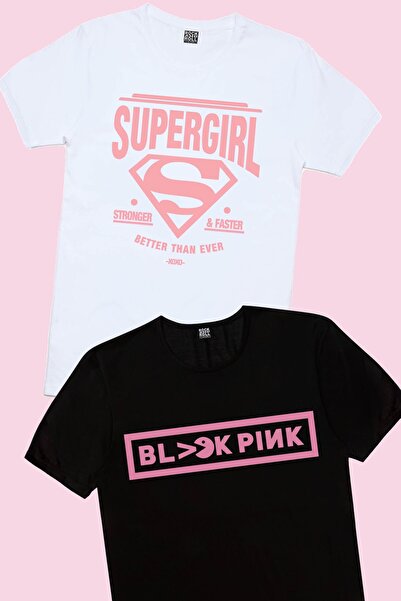 ROCKANDROLL Superabla bela Blackpink Pac devojčica majica ekološki paket od 2...