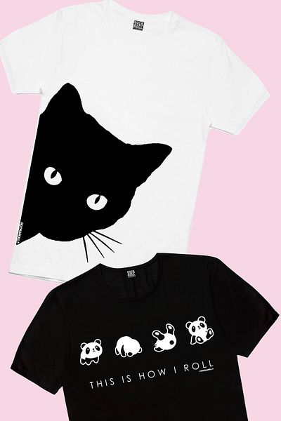 ROCKANDROLL Tricou pentru fete Curious Panda Tumble Eco Pack de 2