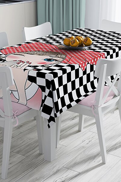 Realhomes Fashion Girl Dijital Baskılı 3d Masa Örtüsü