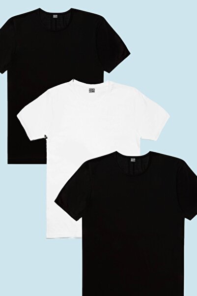 ROCKANDROLL Tricou alb-negru pentru băiat, pachet de 3