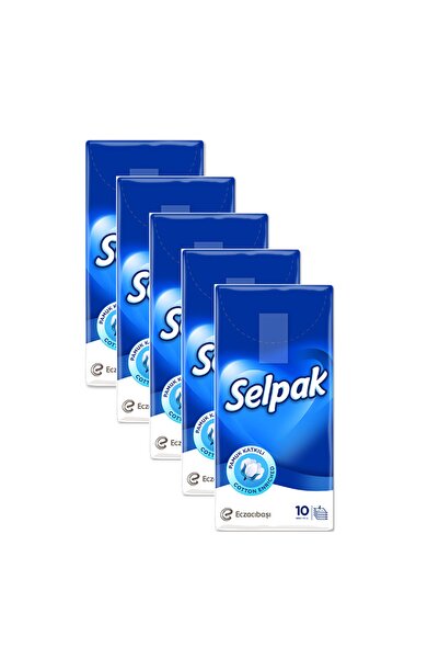 Selpak Klasik Mendil 10'lu X 5 Paket. Yeni Pamuk Katkılı