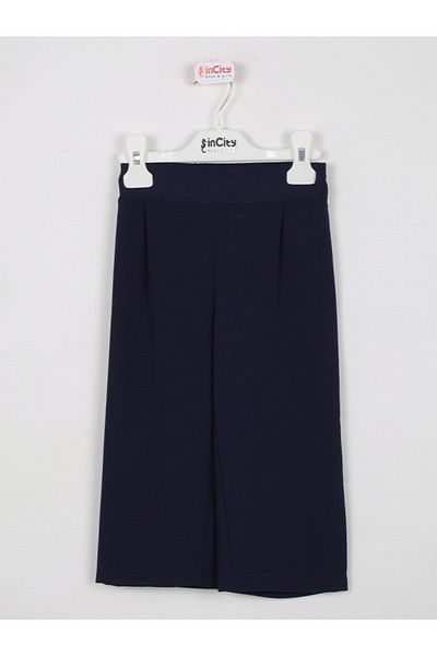 incity Girl's Navy Blue Wide Leg Trousers