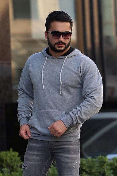 Madmext Ανδρικό φούτερ Anthracite Oversize με κουκούλα 2876