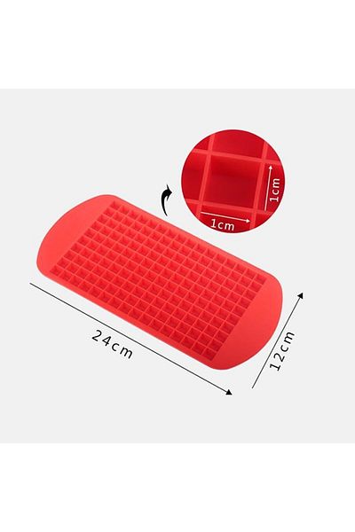 Carat Home 160 Pieces Mini Cube Shaped Silicone Freezer - Red Color Mini Cube Presentation Freezer