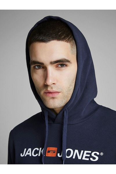 Jack & Jones 12137054 Мъжка качулка с качулка Jjecorp - старо лого, тъмносиньо сако, марка Noos