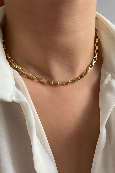 Liveyn Design مجموعة سوار قلادة سلسلة هندسية