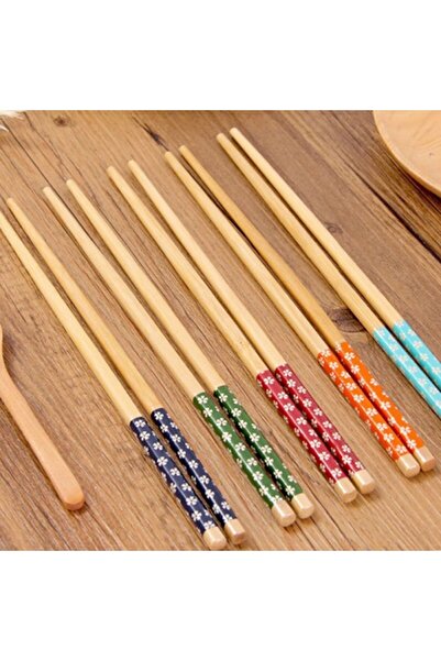 Kiesa Bamboo Chopstick 10 Pieces Wooden Pattern Chinese Stick Reusable
