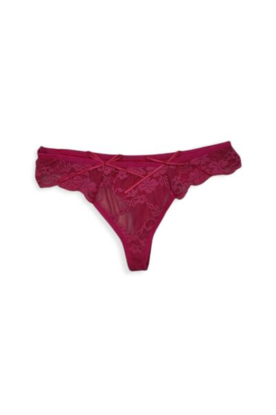 YNCUNDERWEAR Desenli Pamuklu Kadın Tanga Külot 5 Adet Pembe Nar Ten Pudra Fuşya