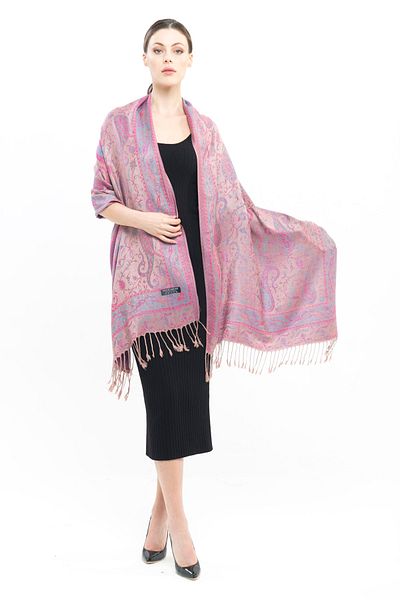 K&B PASHMINA شال - نحاس - خالي من البوليستر