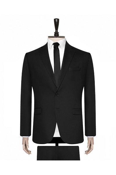 SÜVARİ Comfortable Fit 6 Drop Plain Black Suit