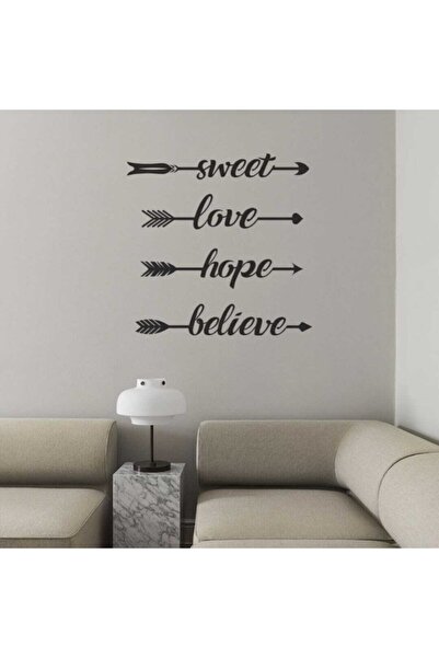 PROSCREEN Săgeată din lemn cu 4 vârfuri Sweet Love Hope Believe