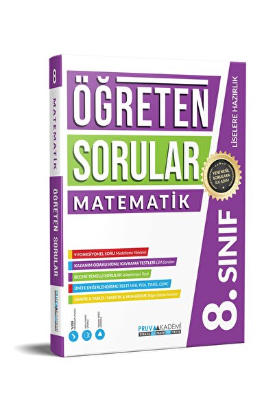 Pruva Akademi 8 Sınıf Matematik Soru Bankası Öğreten Sorular Lgs