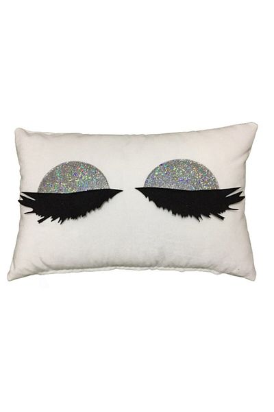 Nisahometeks White Eyelash Pillow - Throw Pillow Lashes Design