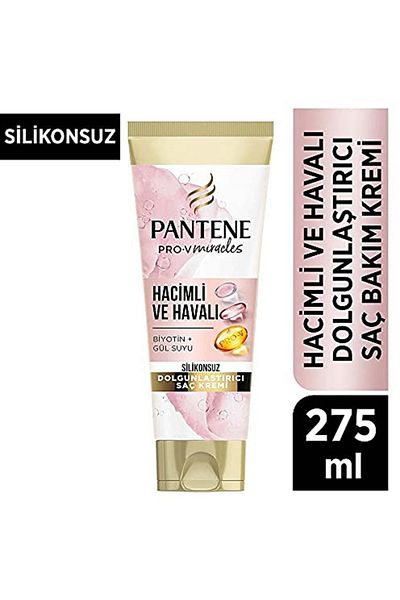 Pantene Pro-v Volumizing Silicone-Free Plumping Hair Care Cream with Biotin and Rose Water Extract 275 ml