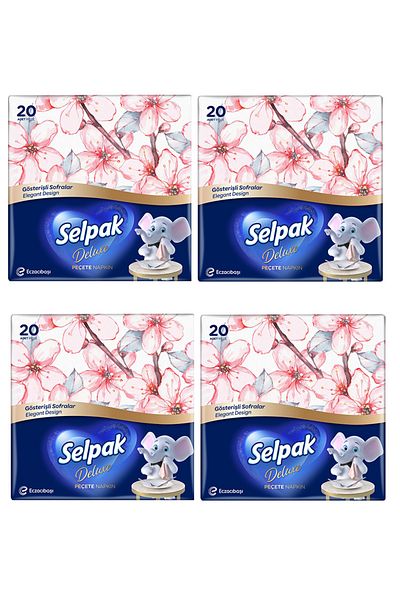 Selpak 4 X Lace 20-Piece Deluxe Napkins - Flamboyant Tableware Series