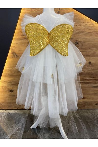 Harry&Millie Baby Girl Angel Wings White Dress 6 Months