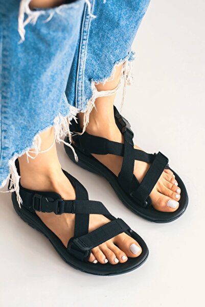 İmerShoes Tokalı Sandalet Yastıklı Hafif Çapraz Şerit Outdoor Esnek Ayakkabı ...