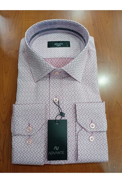 ADVANTE Мъжка риза с дълъг ръкав и шарка Güncüoğlu Slim Fit