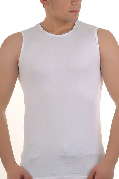 Şahinler Me076 Tricot de corp pentru atlet, alb, 4 piese, cu decolteu rotund