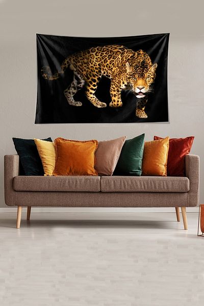 on the clouds Model leopard, catifea rezistentă la pete, țesătură texturată, acoperire de perete, tapiserie