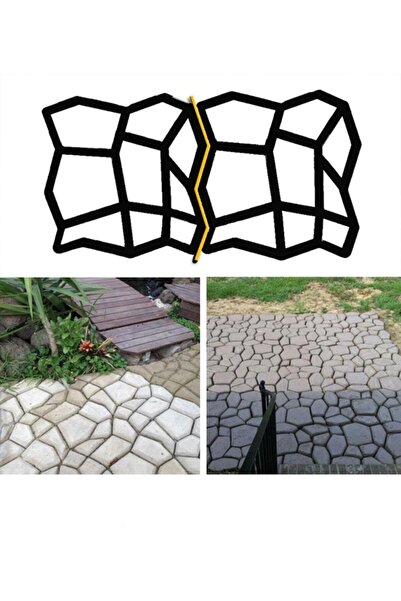 Mycl 2 Adet Bahçe Taş Kalıp Beton Kalıbı Zemin Kaplama Kalıbı 38x40 Cm 2 Adet