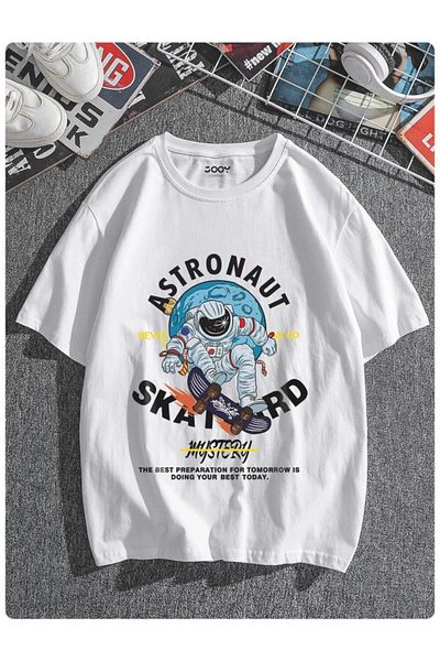CANDEL Μπλουζάκι Unisex Astronaut με στάμπα μεγάλου μεγέθους