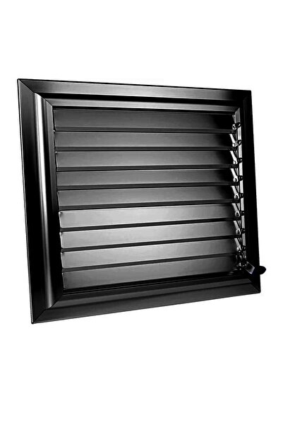 panjurfan 45x55 Alüminyum Hareketli Yüzeysel Mat Siyah Banyo Wc Menfezi