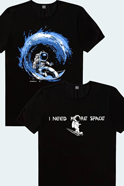 ROCKANDROLL Skateboard in Space Galactic Surfer Ανδρικό Παιδικό T-Shirt Eco Π...