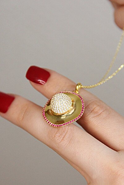 Argentum Concept 18k Altın Kaplamalı 925 Ayar Gümüş Şapka Kolye - 23173801