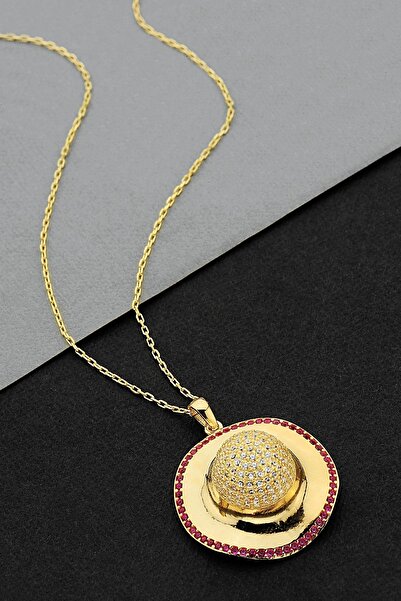 Argentum Concept 18k Altın Kaplamalı 925 Ayar Gümüş Şapka Kolye - 23173801