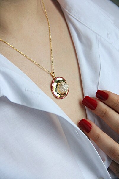 Argentum Concept 18k Altın Kaplamalı 925 Ayar Gümüş Şapka Kolye - 23173801