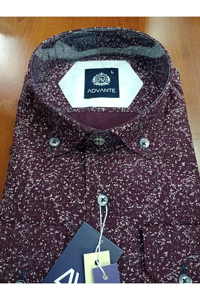 ADVANTE Мъжка риза с дълъг ръкав и дигитален щампа Güncüoğlu Slim Fit