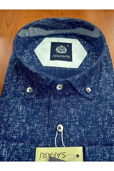 ADVANTE Мъжка риза с дълъг ръкав и дигитален щампа Güncüoğlu Slim Fit