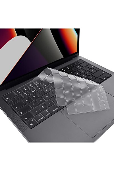 NovStrap Macbook Pro 2021 14 Inç M1 A2442 Uyumlu Türkçe Q Klavye Şeffaf Klavy...