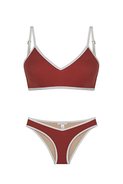 AQUELLA Бікіні з V-подібним вирізом і білими вставками