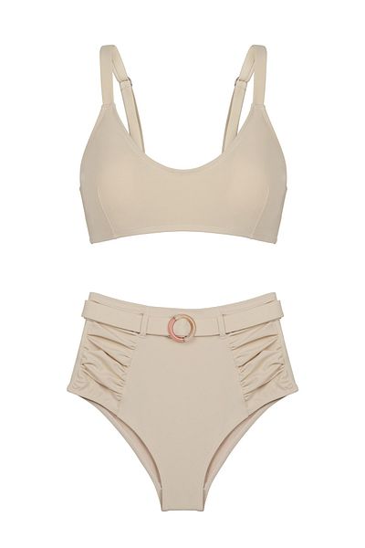 AQUELLA V Cut Ecru Bikini Set