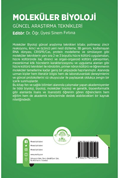 Ema Tıp Kitabevi Moleküler Biyoloji - Güncel Araştırma Teknikleri