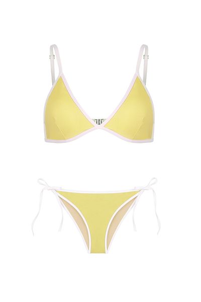 AQUELLA Triangle Piping Yellow Bikini Set